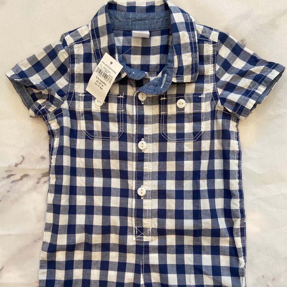 Gap Boys 3-6 month baby gingham Jon Jon